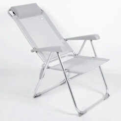 AKTIVE - Chaise Pliante Haute Avec Dossier Haut Réglable 5 Positions, Gris -Magasin De Matériel De Camping aktive chaise pliante haute avec dossier haut reglable 5 positions gris 2