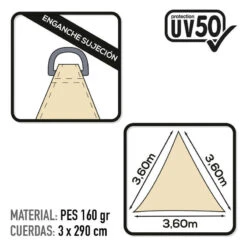 Aktive Garden Uv50 Store Triangulaire Couleur Crème -Magasin De Matériel De Camping aktive garden uv50 store triangulaire couleur creme 2