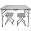 AKTIVE - Table Pliante Avec 2 Tabourets Et Poignée De Transpor, Gris 2 AKTIVE - Table Pliante Avec 2 Tabourets Et Poignée De Transpor, Gris -Magasin De Matériel De Camping aktive table pliante avec 2 tabourets et poignee de transpor gris
