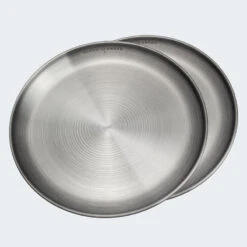 Assiette Plate De Camping | Diamètre Env. 23 Cm | Acier Inox | 2 Assiettes -Magasin De Matériel De Camping assiette plate de camping diametre env 23 cm acier inox 2 assiettes 2