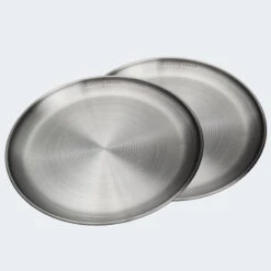 Assiette Plate De Camping | Diamètre Env. 23 Cm | Acier Inox | 2 Assiettes -Magasin De Matériel De Camping assiette plate de camping diametre env 23 cm acier inox 2 assiettes 4