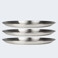 Assiette Plate De Camping | Diamètre Env. 23 Cm | Acier Inox | 3 Assiettes -Magasin De Matériel De Camping assiette plate de camping diametre env 23 cm acier inox 3 assiettes 6