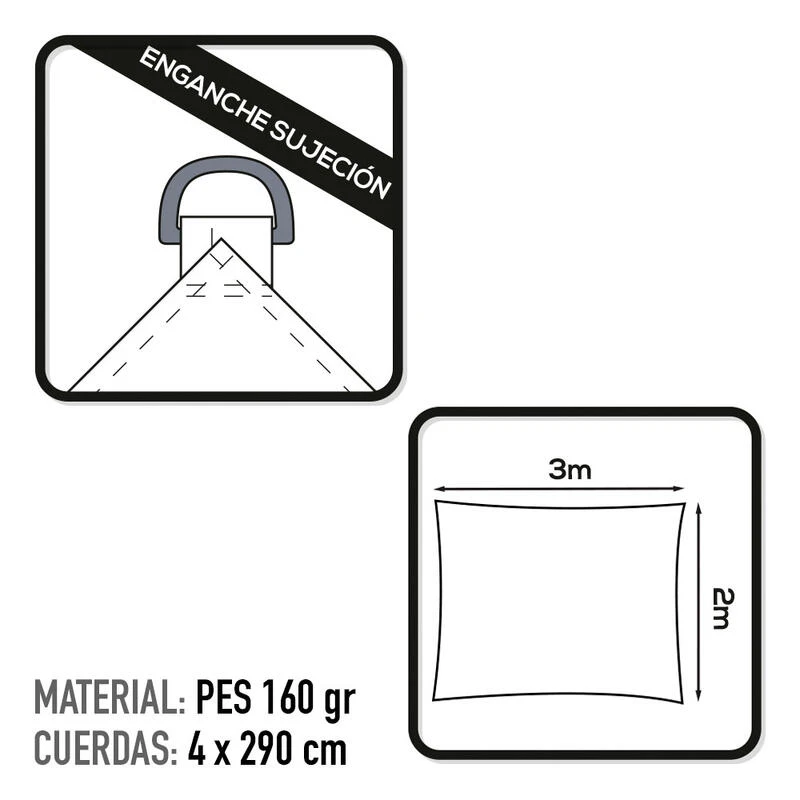 Auvent Rectangulaire En Polyester Aktive Garden Coloris Blanc 5 Auvent Rectangulaire En Polyester Aktive Garden Coloris Blanc – Image 3