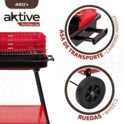 Barbecue Portable Au Charbon De Bois Pour 4 Niveaux Aktive -Magasin De Matériel De Camping barbecue portable au charbon de bois pour 4 niveaux aktive 2