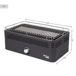 Barbecue Rectangulaire Noir De Table Sans Fumée 45x28x19 Cm Aktive -Magasin De Matériel De Camping barbecue rectangulaire noir de table sans fumee 45x28x19 cm aktive 3