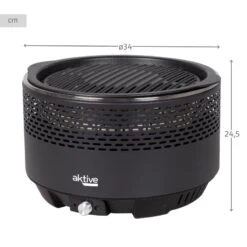 Barbecue Rond Noir Sans Fumée 2 En 1 Ø34 Cm Aktive -Magasin De Matériel De Camping barbecue rond noir sans fumee 2 en 1 o34 cm aktive 3