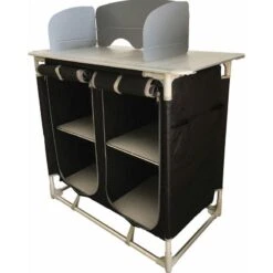 BAYASUN Meuble De Cuisine 4 Étagères Pieds Réglables Gris 8 BAYASUN Meuble De Cuisine 4 Étagères Pieds Réglables Gris -Magasin De Matériel De Camping bayasun meuble de cuisine 4 etageres pieds reglables gris 1