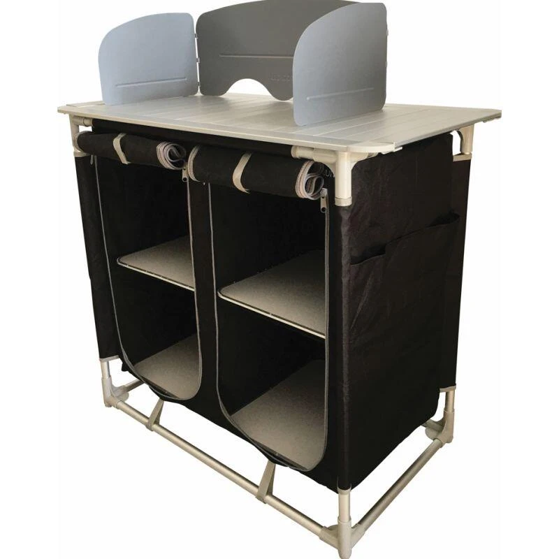 BAYASUN Meuble De Cuisine 4 Étagères Pieds Réglables Gris 4 BAYASUN Meuble De Cuisine 4 Étagères Pieds Réglables Gris – Image 2