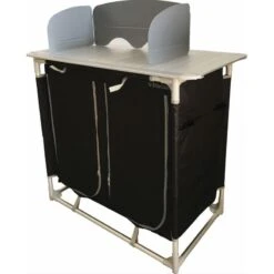 BAYASUN Meuble De Cuisine 4 Étagères Pieds Réglables Gris 9 BAYASUN Meuble De Cuisine 4 Étagères Pieds Réglables Gris -Magasin De Matériel De Camping bayasun meuble de cuisine 4 etageres pieds reglables gris 2