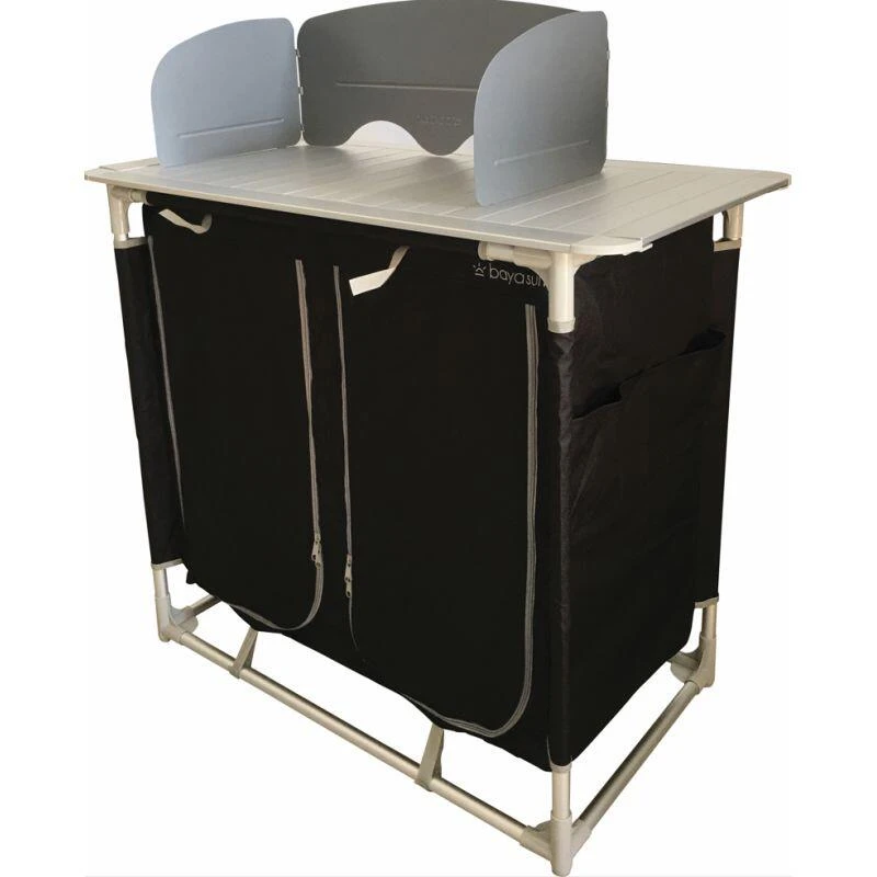 BAYASUN Meuble De Cuisine 4 Étagères Pieds Réglables Gris 5 BAYASUN Meuble De Cuisine 4 Étagères Pieds Réglables Gris – Image 3