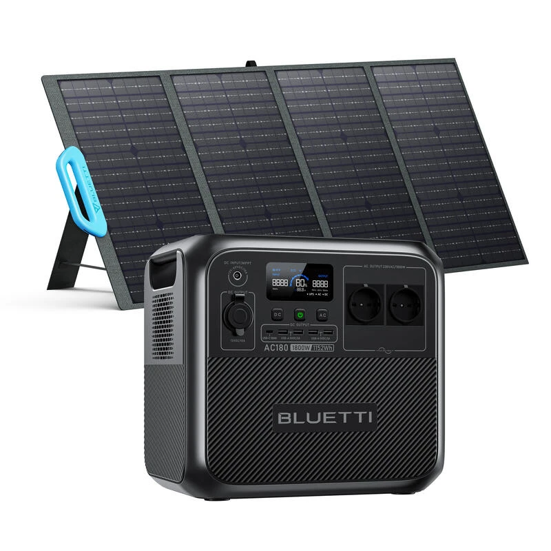 BLUETTI Générateur Électrique Solaire AC180 Avec Panneau Solaire PV120 3 BLUETTI Générateur Électrique Solaire AC180 Avec Panneau Solaire PV120