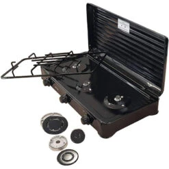 MPM Cuisinière à Gaz Portable Pour Le Camping Avec 3 Feux Couvercle Smile -Magasin De Matériel De Camping cuisiniere a gaz portable pour le camping avec 3 feux couvercle smile 6