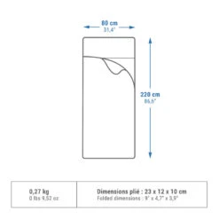 Quechua DRAP DE SAC BASIC EN POLYESTER POUR SAC DE COUCHAGE -Magasin De Matériel De Camping drap de sac basic en polyester pour sac de couchage 1