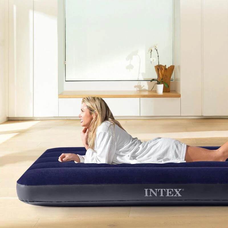 Matelas Gonflable - Intex Classic Downy -1 Personne - 76x191x25 Cm (BxLxH) 8 Matelas Gonflable - Intex Classic Downy -1 Personne - 76x191x25 Cm (BxLxH) – Image 6