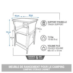 Quechua MEUBLE DE RANGEMENT PLIABLE ET COMPACT POUR LE CAMPING 13 Quechua MEUBLE DE RANGEMENT PLIABLE ET COMPACT POUR LE CAMPING -Magasin De Matériel De Camping meuble de rangement pliable et compact pour le camping 1