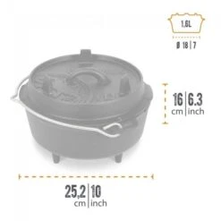 Petromax Dutch Oven FT3-3QT - Avec Pieds -Magasin De Matériel De Camping petromax dutch oven ft3 3qt avec pieds 3