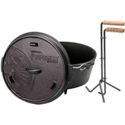 Petromax Dutch Oven FT3-3QT (avec Pieds) Et Lève-couvercle Professionnel