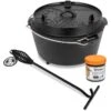 Petromax Dutch Oven FT6-6QT (avec Pieds) Ensemble - Poêle + Levier De Couvercle -Magasin De Matériel De Camping petromax dutch oven ft6 6qt avec pieds ensemble poele levier de couvercle