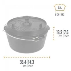 Petromax Dutch Oven FT9-9QT (Sans Pieds) Set - Poêle + Levier De Couvercle + -Magasin De Matériel De Camping petromax dutch oven ft9 9qt sans pieds set poele levier de couvercle 2