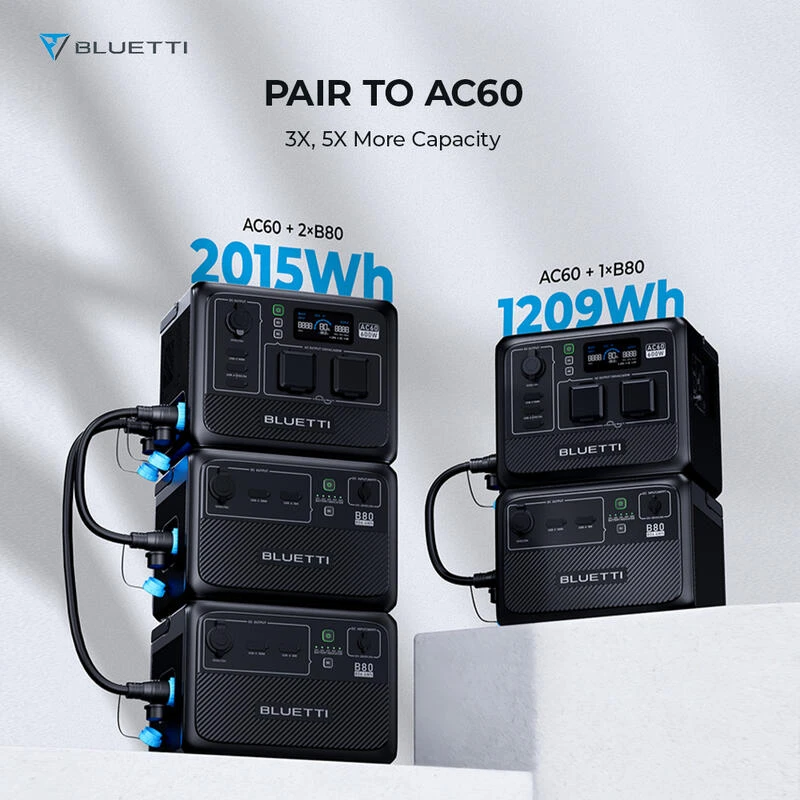 Station Électrique Portable BLUETTI AC60+B80+PV120 Pour Camping 8 Station Électrique Portable BLUETTI AC60+B80+PV120 Pour Camping – Image 6