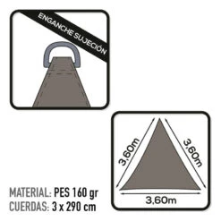 Store à Voile Triangulaire Aktive Garden Gris Anthracite -Magasin De Matériel De Camping store a voile triangulaire aktive garden gris anthracite 2