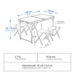 Quechua TABLE DE CAMPING PLIANTE - 4 TABOURETS - 4 À 6 PERSONNES 13 Quechua TABLE DE CAMPING PLIANTE - 4 TABOURETS - 4 À 6 PERSONNES -Magasin De Matériel De Camping table de camping pliante 4 tabourets 4 a 6 personnes 1