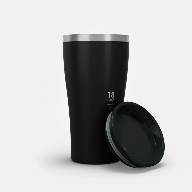 Quechua Tasse / Verre MH500 Isotherme (double Paroi Inox) Camp Du Randonneur 0,5L Noir 4 Quechua Tasse / Verre MH500 Isotherme (double Paroi Inox) Camp Du Randonneur 0,5L Noir – Image 2