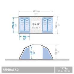 Quechua Tente à Arceaux De Camping - Arpenaz 4.2 - 4 Personnes - 2 Chambres -Magasin De Matériel De Camping tente a arceaux de camping arpenaz 42 4 personnes 2 chambres 2