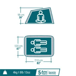 Quechua Tente De Camping - 2 SECONDS - 2 Places - Fresh & Black 13 Quechua Tente De Camping - 2 SECONDS - 2 Places - Fresh & Black -Magasin De Matériel De Camping tente de camping 2 seconds 2 places fresh and black 1