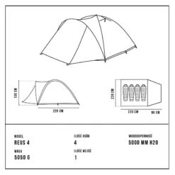 Tente De Camping - Alpinus REUS 4 - 4 Places 11 Tente De Camping - Alpinus REUS 4 - 4 Places -Magasin De Matériel De Camping tente de camping alpinus reus 4 4 places 2