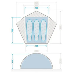 Tente Dôme De Trekking - 3 Places - MT900 14 Tente Dôme De Trekking - 3 Places - MT900 -Magasin De Matériel De Camping tente dome de trekking 3 places mt900 2